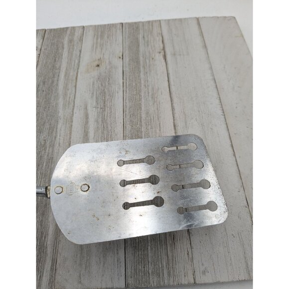 Vintage Ekco #1 Chromium Spatula Slotted 12" Black Wood Handle - Picture 9 of 9